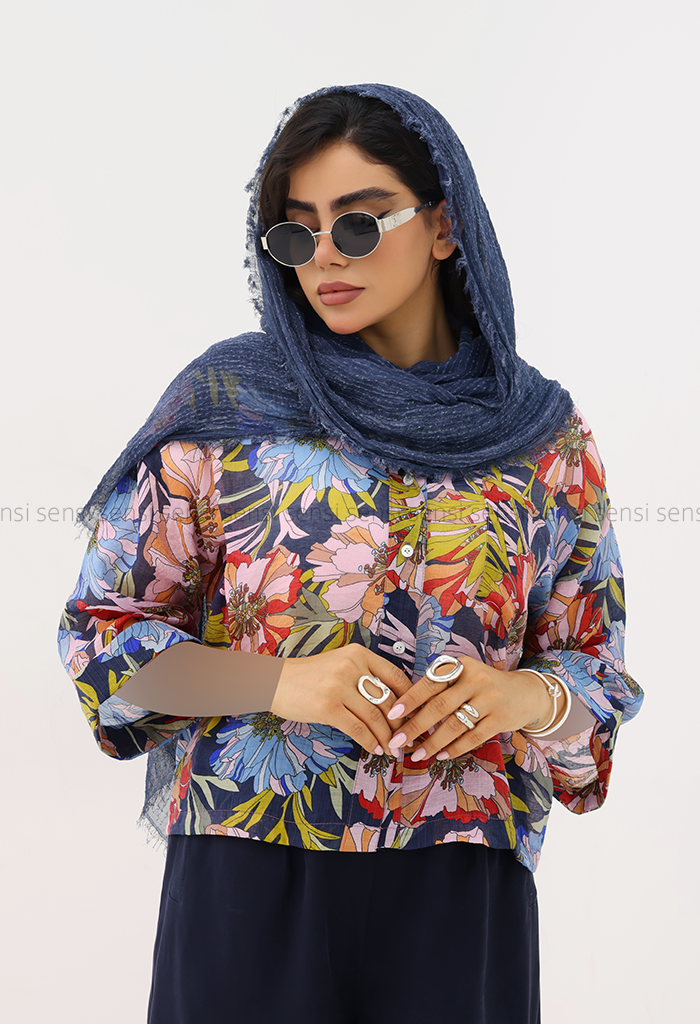 شومیز زنانه شیشه ای طرح دار کد1006092